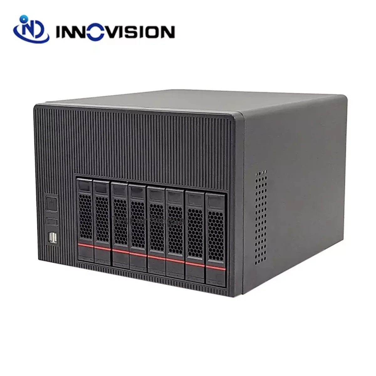 

2021 New 8 HDD hot swap NAS IPFS Server chassis max support M-ATX(9.6"*9.6") and below motherboard for cloud date storage