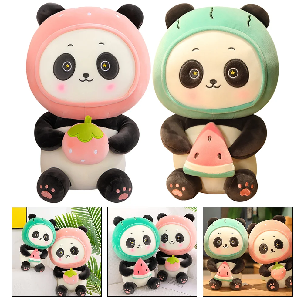 

2pcs Panda Shaped Plush Adornment Adorable Plush Doll Decorative Doll Adornment