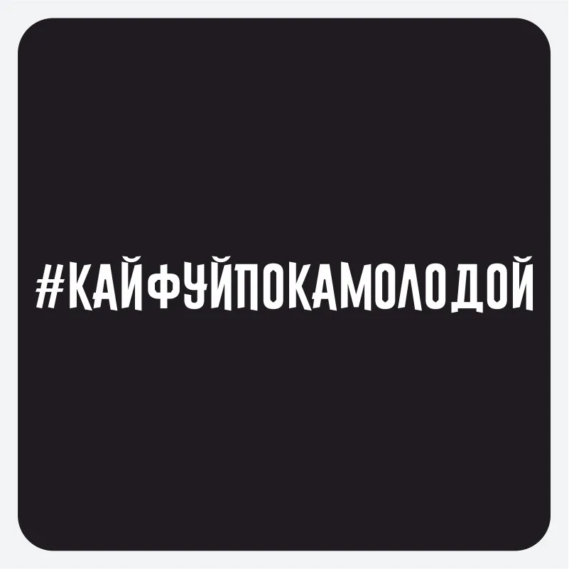 надписи кайфу пока молодой. наклейки на авто кайфуйпокамолодой. кайфуй пока молодой на авто. пока молодой. наклейка на авто "молодой".