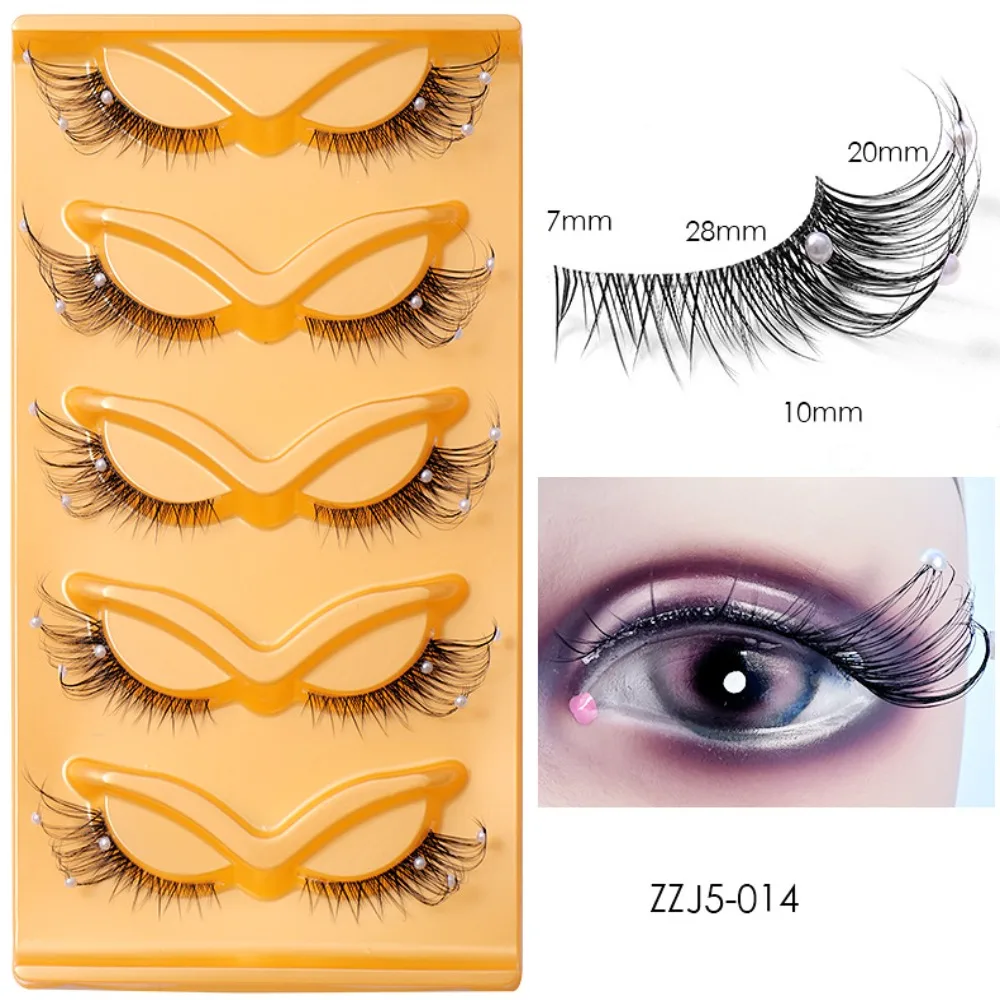 Женские прозрачные лисьи ресницы с ромбовидным наращиванием глаз толстые