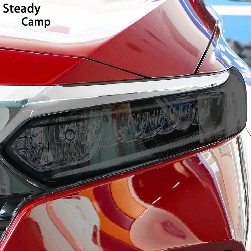 

2Pcs Car Headlight Protection Tint Film Smoke Black Transparent TPU Protective Sticker For Honda Accord 2016 2017 2018 2019 2020