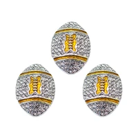 10pcslot enamel football rhinestones sport snap button charms fit 18mm diy ginger braceletbangle jewelry