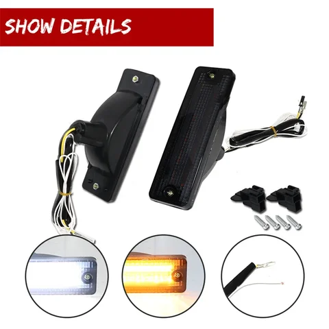 Двухцветный динамический Янтарный фотомагнитный автомобильный передний сигнал поворота лампочка с белыми ДХО для Ford фестиva, для грузовика Mazda 323 626 B2000/B2200/B2600