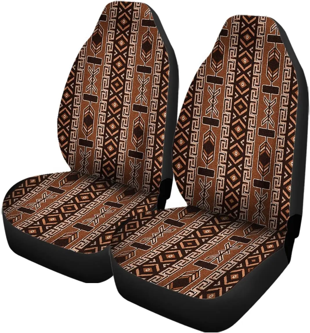 

Set of 2 Car Seat Covers Auto Accessories Carseat Front Seats Fit Most Cars SUV Sedan Truck Native American Aztec Navajo Tribe