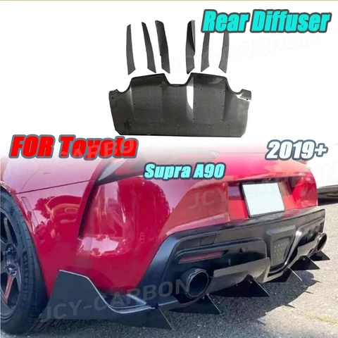 Для Toyota Supra A90 2019 + задний бампер из настоящего углеродного волокна, диффузор для губ, комплект кузова, аксессуары, Стайлинг автомобиля, FRP