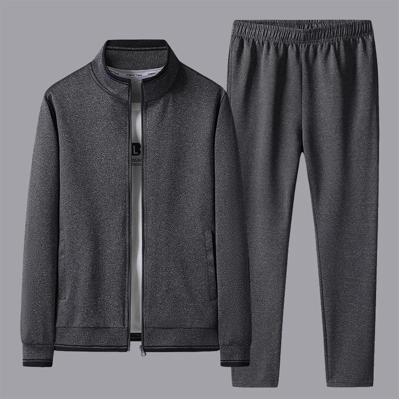 Spring Autumn Solid Tracksuits Men Sporting New Style Men's Set Zipper Jacket + Pants Suit Male Sportswear Sets Man Male Jogger