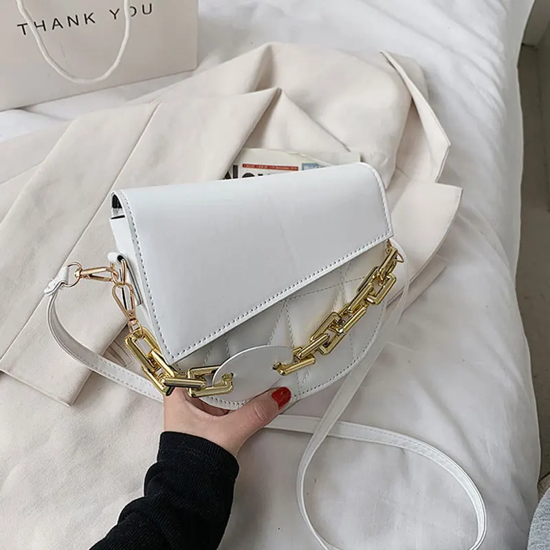 

Модные маленькие сумочки для женщин, женская сумка из искусственной кожи на плечо, Дизайнерские однотонные сумки через плечо и сумка-седло на цепочке, кошелек