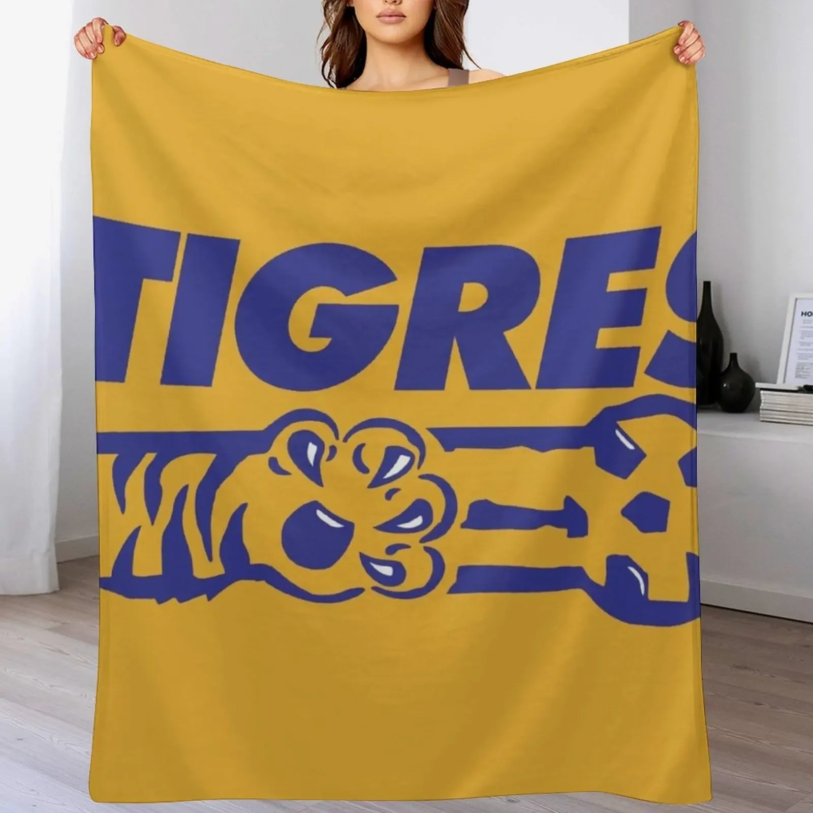 Фото Винтажное одеяло UANL Tigres, уютное одеяло, подарок на день рождения для него и для нее №1