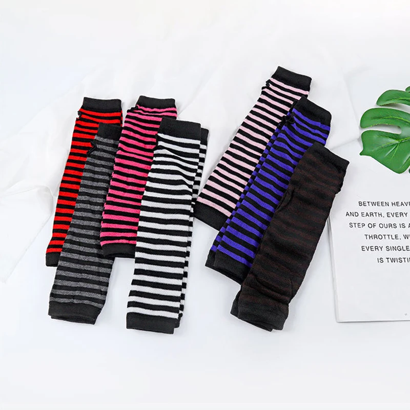 Черные длинные перчатки без пальцев в стиле панк с манжетами для женщин и мужчин