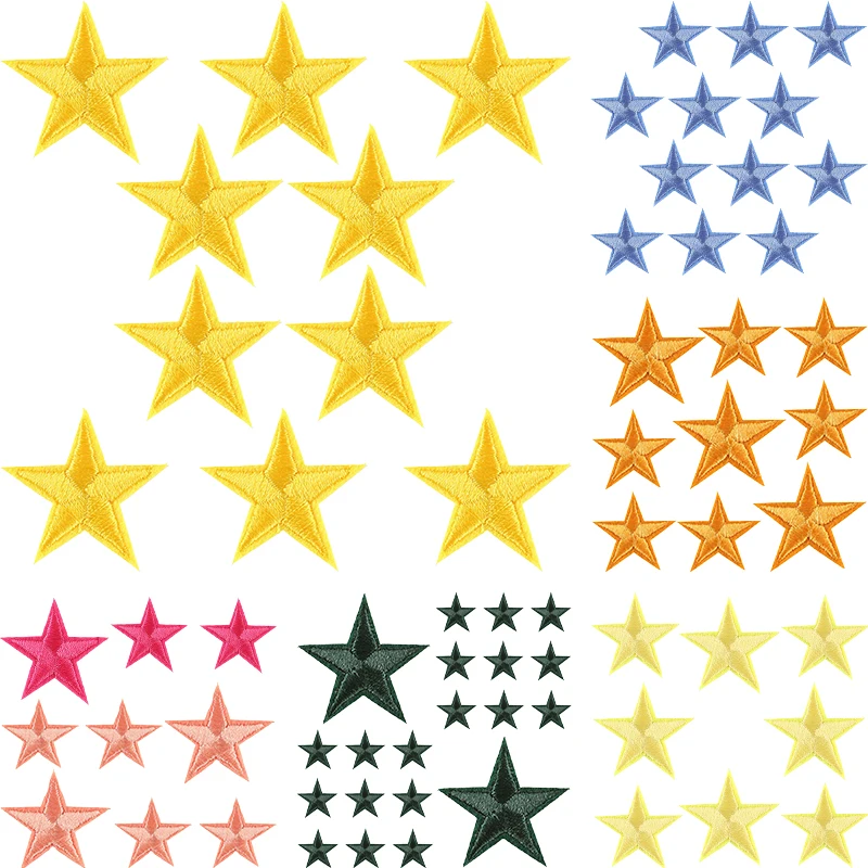 10 шт. термоклейкие нашивки с пятиконечной звездой для одежды оптом
