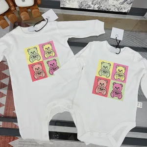 2022 Newborn Baby Boy Girl Clothes Colorful Animal New Born Set Baby Kids Long Sleeve Clothes Bodysuit 0-2T