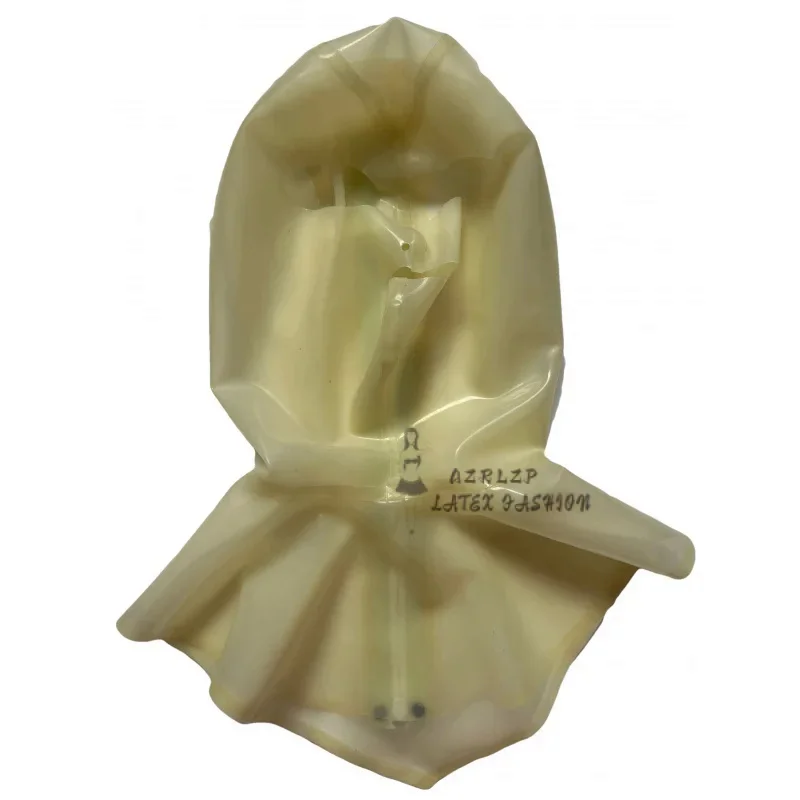 Латексная резиновая Фетиш прозрачная маска Gummi с длинным воротником и капюшоном