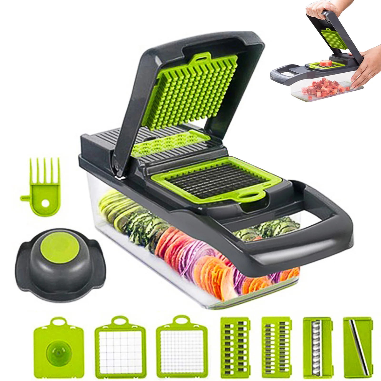 

Multifunctional Vegetable Cutter Fruit Slicer Grater Cutter Peeler Potato Slicer Drain Basket Mandoline Tool Kitchen Accessories