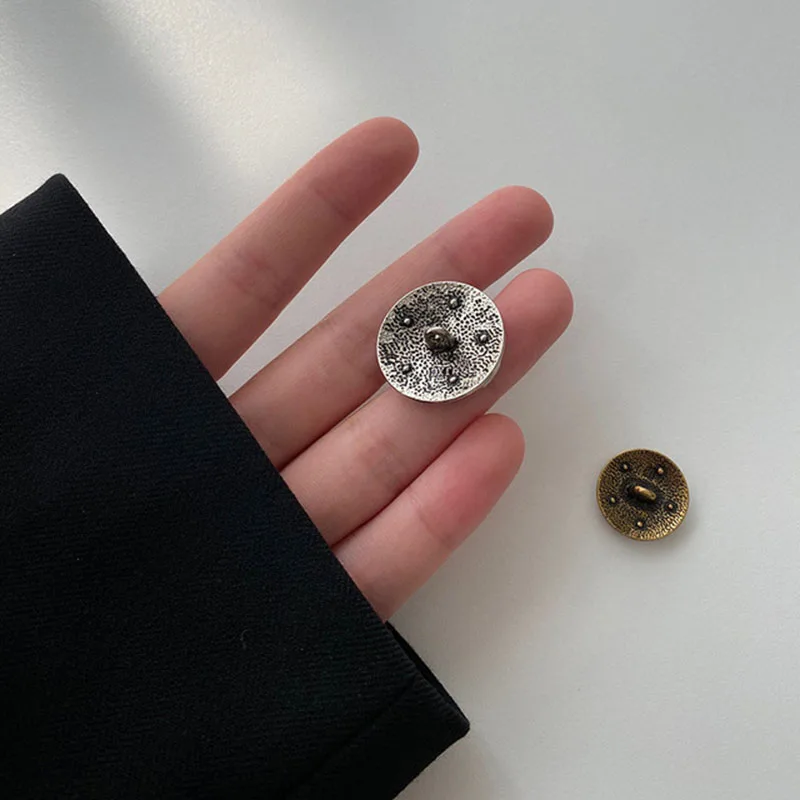 6 шт./партия круглые металлические пуговицы со стразами 18-25 мм