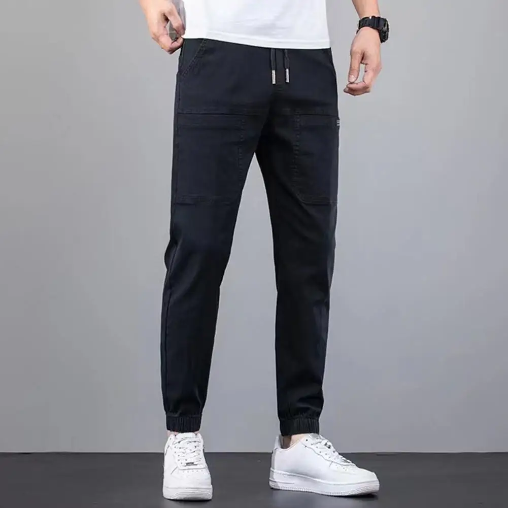

Chic Mid Waist Stretchy Cargo Pants Male Cargo Trousers Skin-touch Dressing