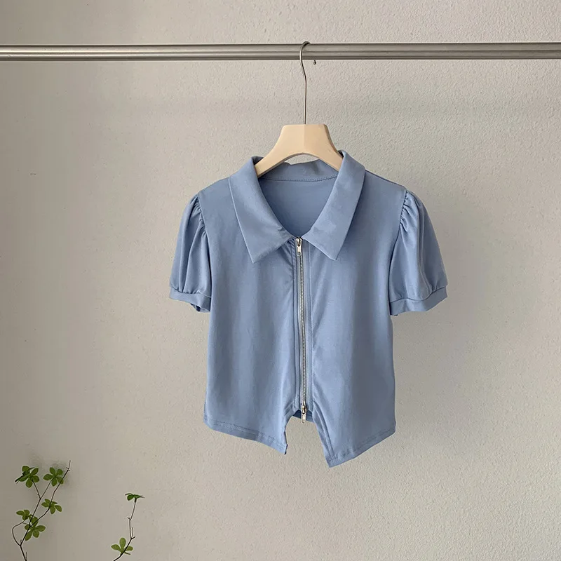 

2022 NEW FASHION WOMEN Lapel Short Sleeve Summer New Casual Versatile 100% Cotton Top