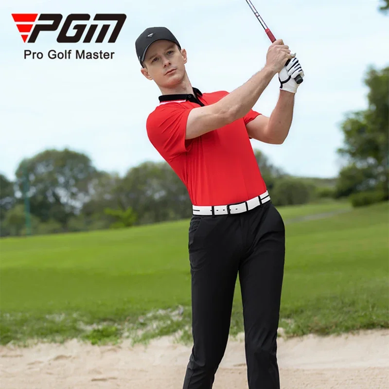 Pgm Мужская рубашка поло с короткими рукавами спортивная футболка отложным