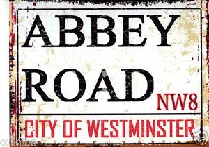 ABBEY ROAD Лондон Уличный Знак Винтажный стиль Паб Бар Магазин |