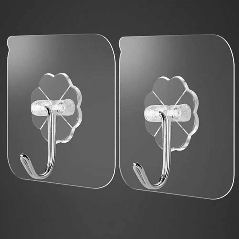 

10Pcs Transparent Hooks For Bathroom Self Adhesive Door Wall Hook Hanger Suction For Kitchen Storage Garlands Towel Hanging F2S3