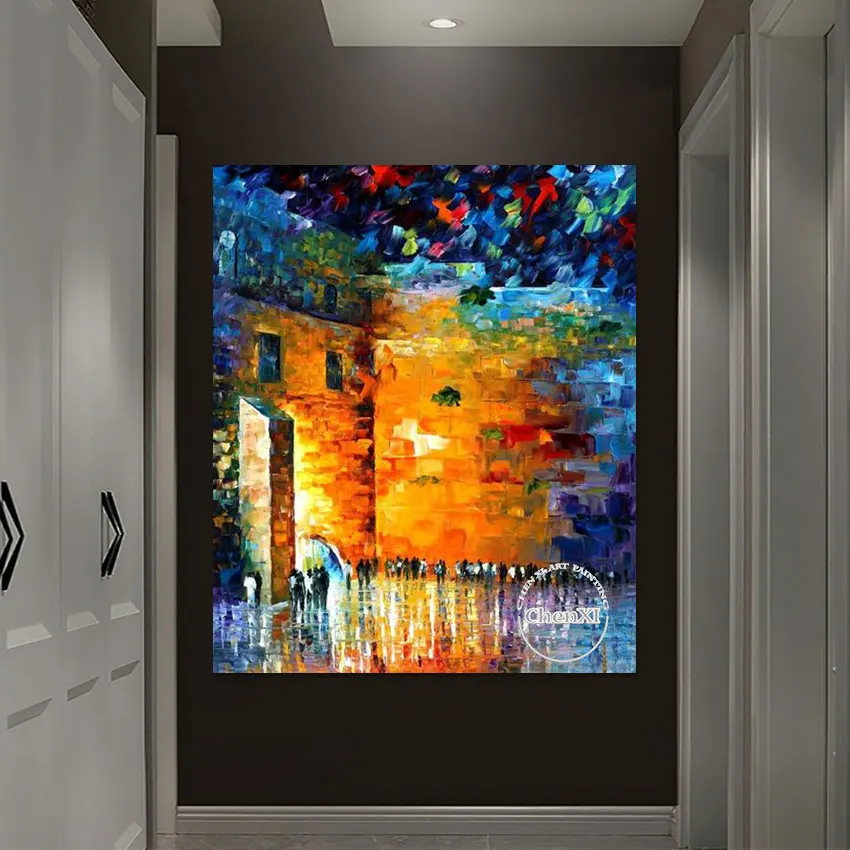 Картина ночной улицы ручной работы абстрактная картина маслом Роскошные