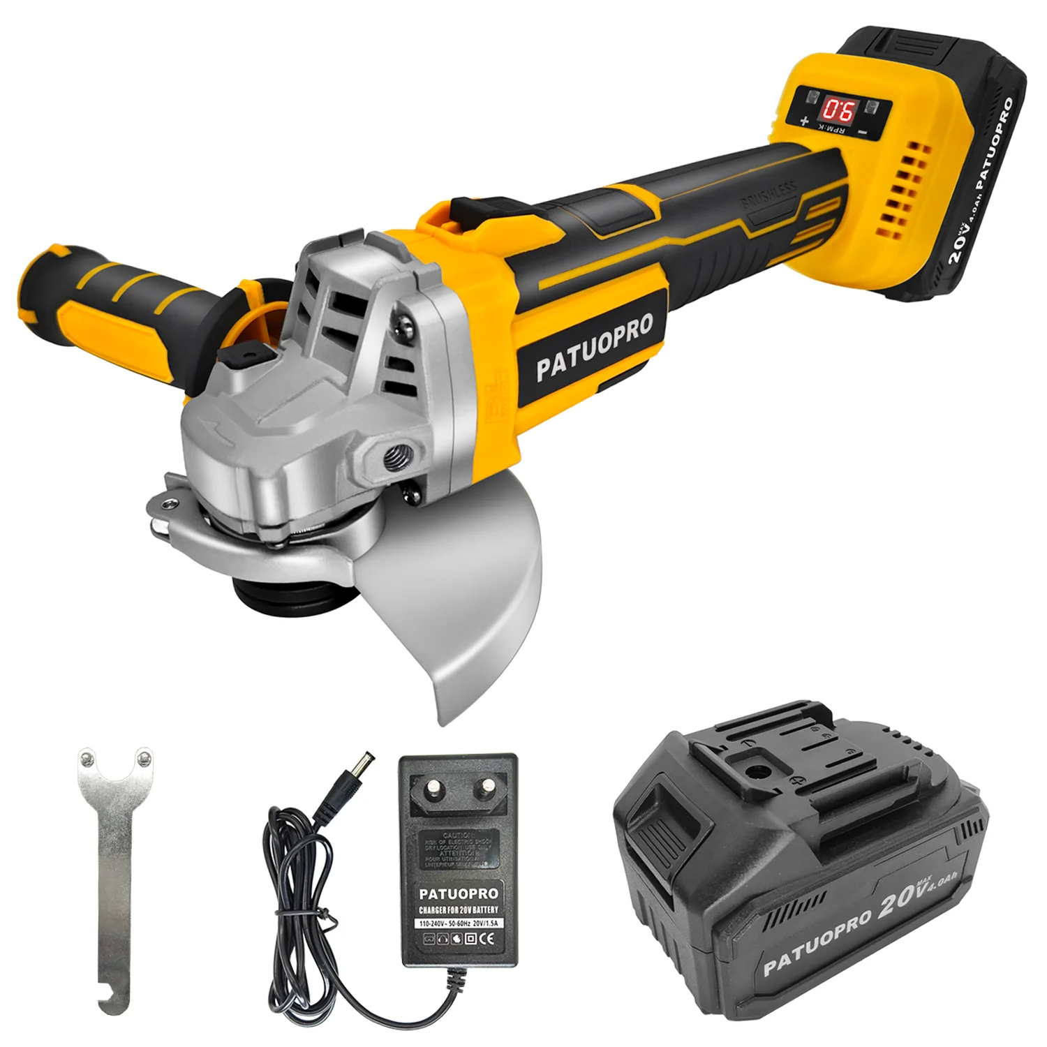 Brushless 125mm Electric Cordless Angle Grinder Cutting Polishing Machine Speed Digital Display fit Makita 18v Battery