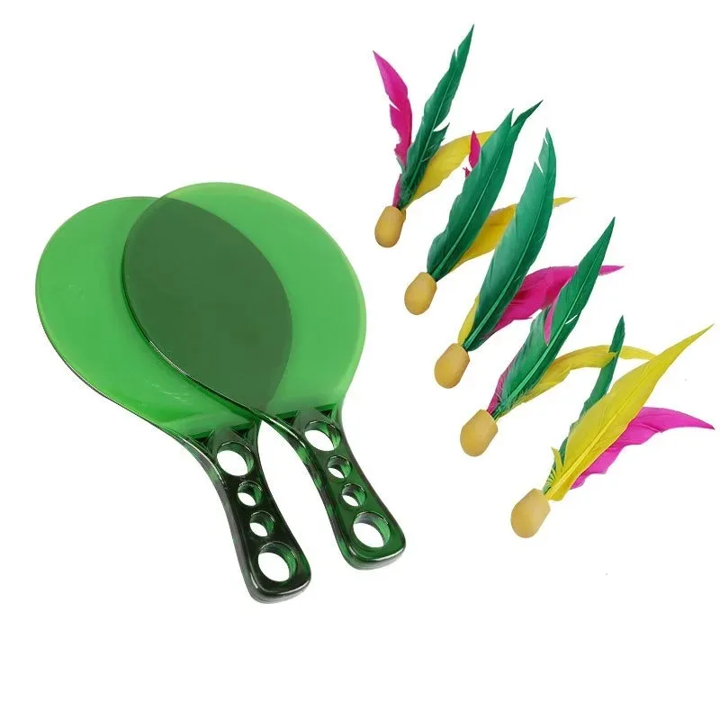 Воланчик для бадминтона доска с 5 мячиками Пляжная ракетка игр на открытом