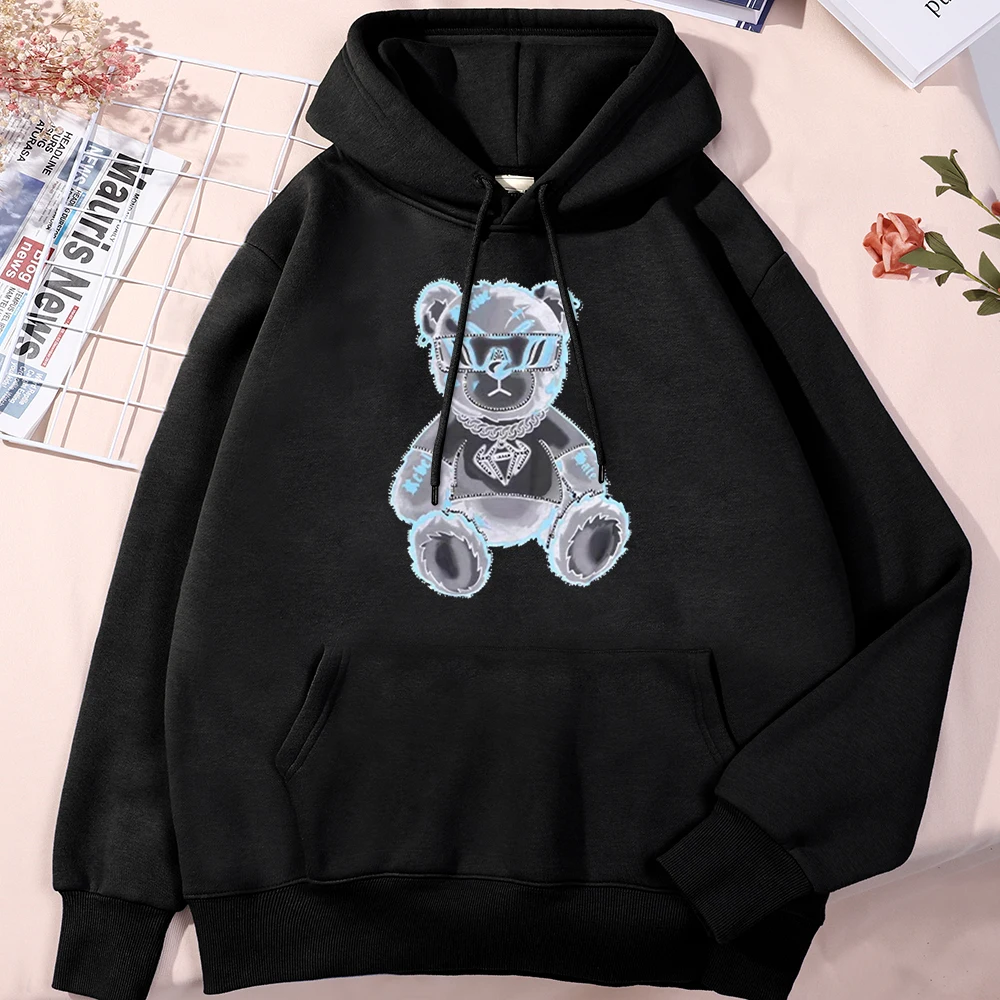 

Мужская толстовка с капюшоном и принтом медведя