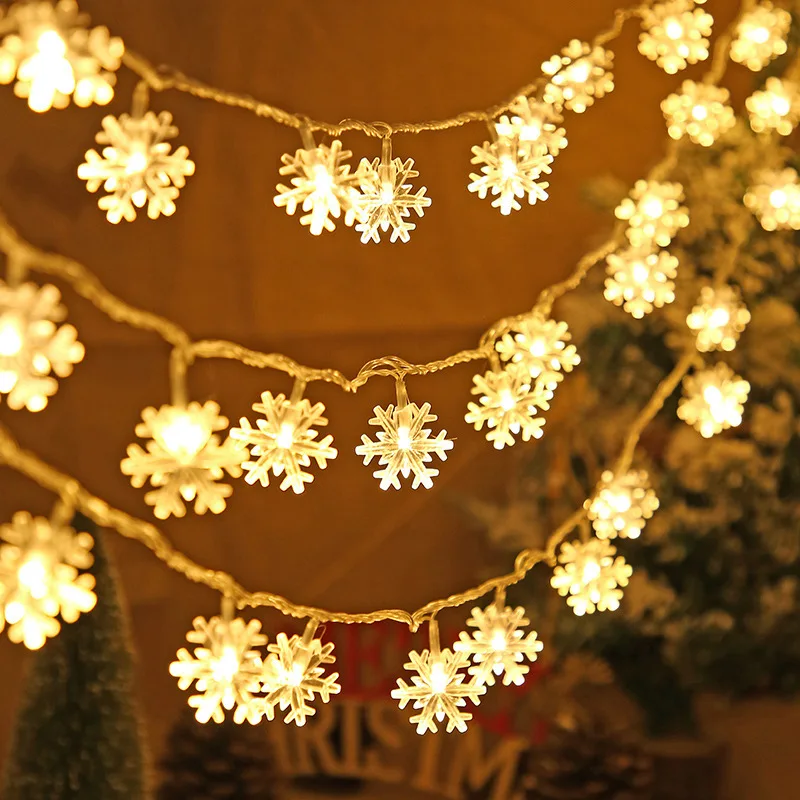 

6/10M Christmas Tree Snowflake LED String Light Fairy Light Garland Decoration for Xmas Santa Claus Gifts Home New Year Ornament