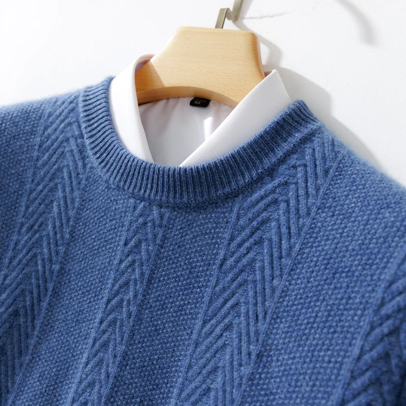 2022 100% Cashmere Thick Sweaters Knit Oneck Male Jumpers Winter Long Sleeve Warm Pullovers Men's Clothing