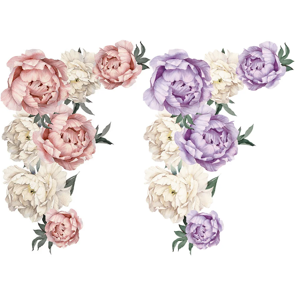 

2 Rolls Self-adhesive Bedroom Practical Flower Decals Flower Wallpaper Peony Wallpaper Flower Wall Stickers Nursery Wallpaper