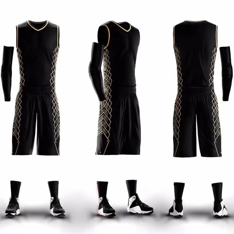 Custom Mens Black Basketball Uniforms Professional Throwback Jersey Breathable Basketball Jersey Clothes For Outdoor Activity