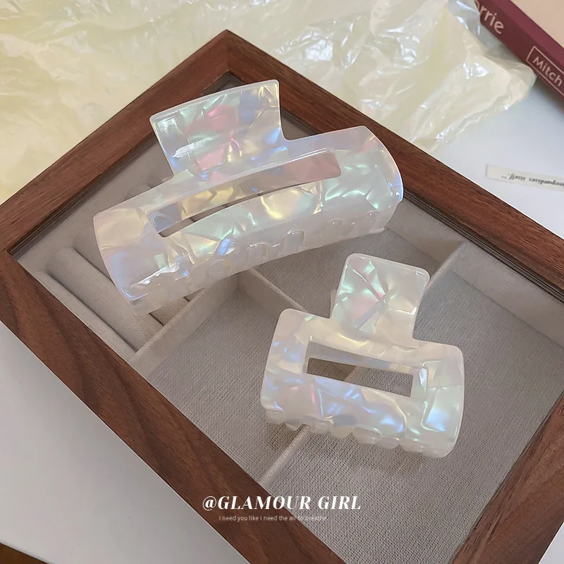 

Simple Colorful Light Rectangular Hairclip Fashion Design Sense Wild Shark Clip Korean Trends Personality Hair Accessories Women