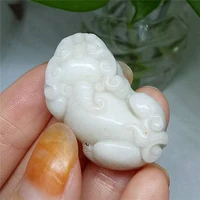 natural jade statue mythical wild animal lovers pendant collection china hand carving jewelry fashion amulet men women gifts