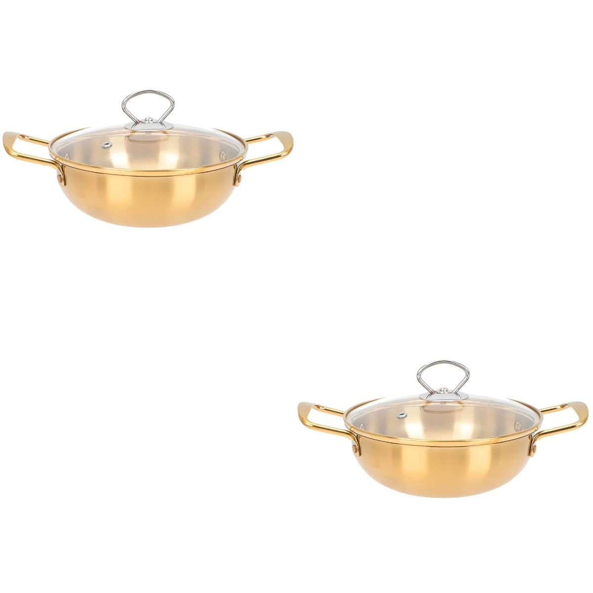 

2pcs Stainless Steel Pot Instant Noodle Seafood Cooking Pot Holder with Lid for Kitchen