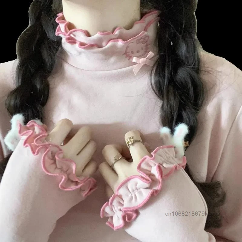 Женская зимняя Мягкая футболка с вышивкой и длинным рукавом