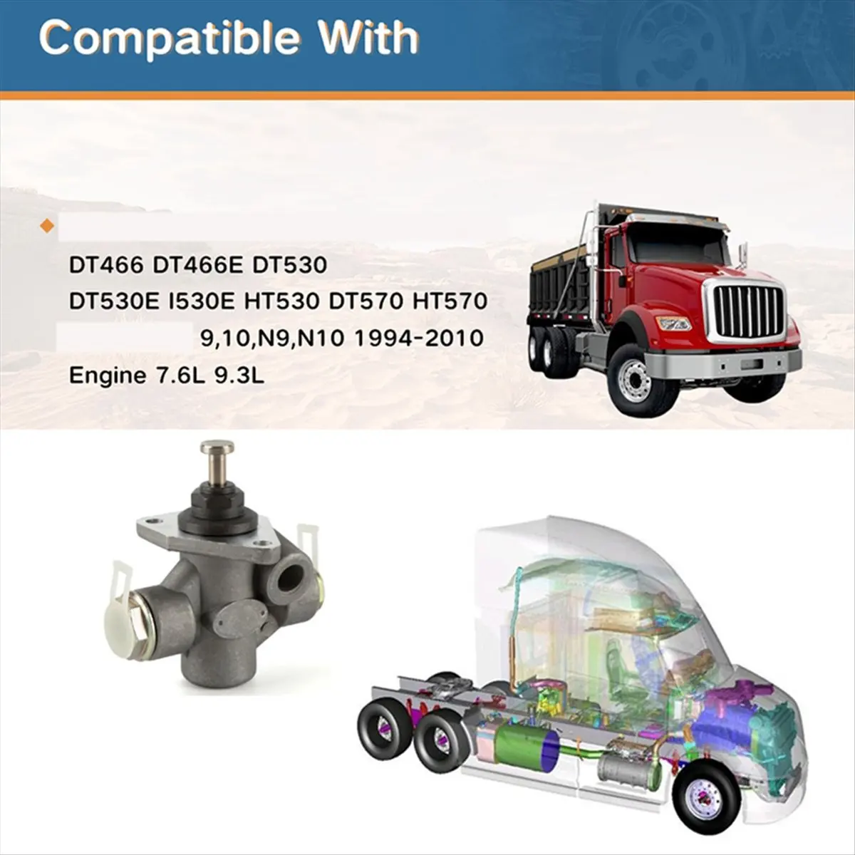 Фото # Топливный насос 31J (металлический) 1821233C91 для грузовиков International Navistar Maxxforce, автозапчасти и аксессуары №4