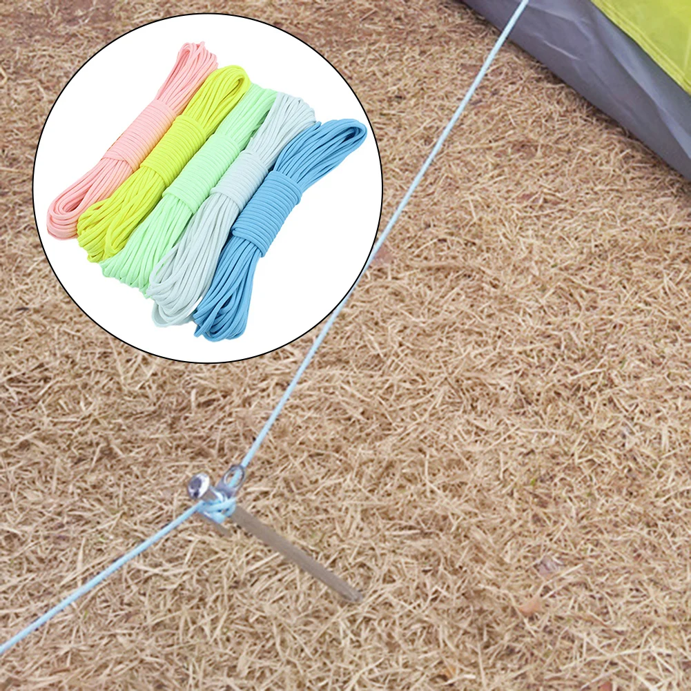 1 шт. веревка для палатки 9-ядерная светящаяся ветровая кемпинга 20 м x 4 мм