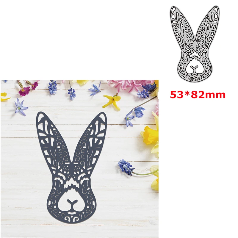 

53*82cm Rabbit Head Metal Cutting Dies Set DIY Scrapbooking Crafting Knife Mould Blade Punch Stencils Die Cut Mold 2022 New