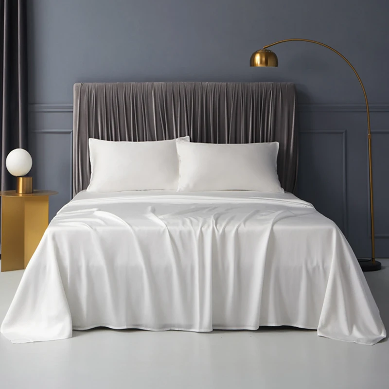 

Peter Khanun Satin Flat Sheet Set Silk-like Cooling Bed Sheets with 2 Pillowcases Summer Set Cool Bedding