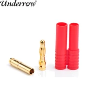 10 20 50 pair amass 4 0mm banana gold bullet connector plug with coverprotector case for rc battery esc motor plug
