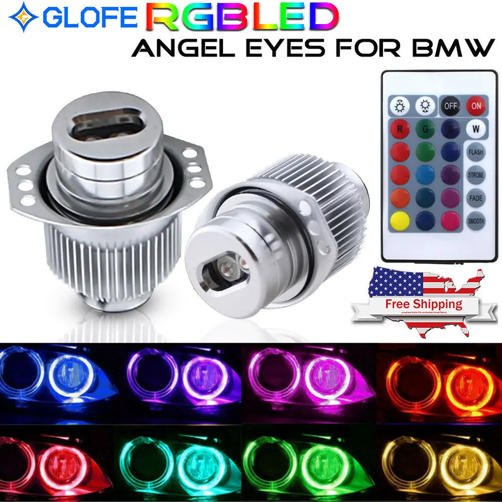 

Led Angel Eyes Rgb For Bmw E90 E91 Halo Ring Marker Lights Bulbs Remote Control