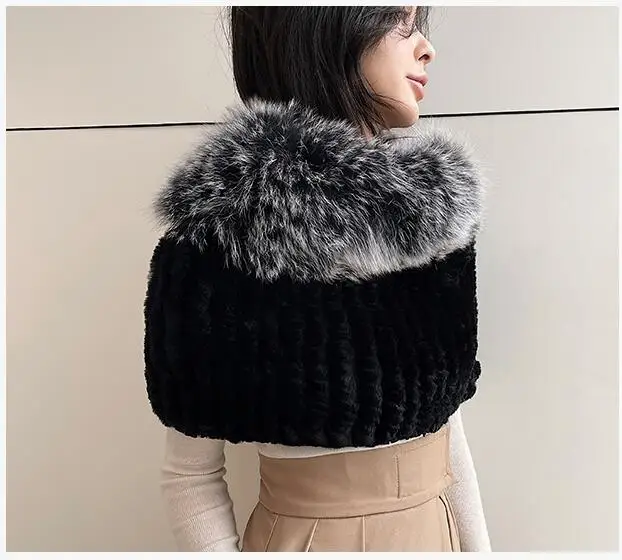 Зимние теплые вязаные бриллианты для женщин женский пушистый шарф пончо из