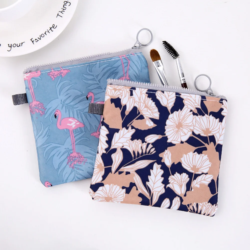 

4 period bag Menstrual Pad Bag Zipper Sanitary Napkin Bag Holder Collect Bags Storage Organizer Flower napkins bag Stripe