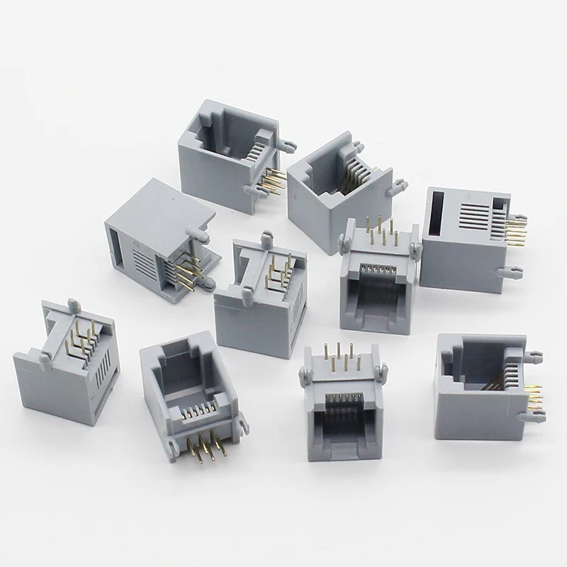 Розетка RJ12, 10 шт.лот, 90 градусов, 6 контактов, кристаллическая розетка 6p6c (art.: 7a77e7d5a) - 7a77e7d5a