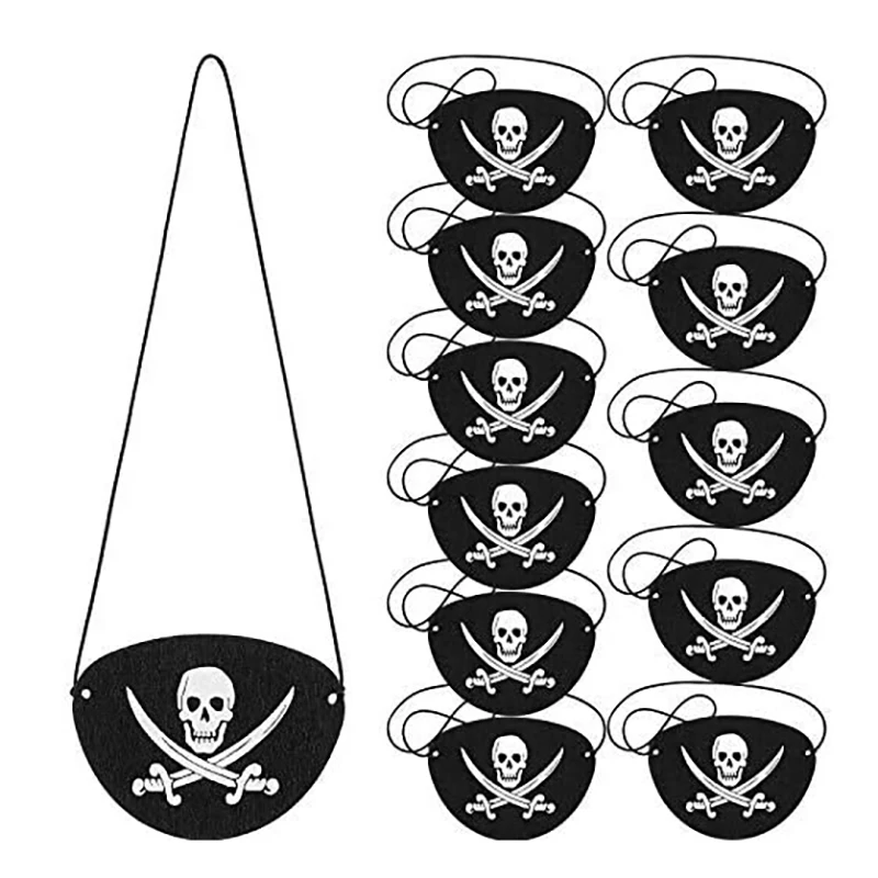 

5/10Pcs Pirate Eye Patches Felt Skeleton Halloween Decorations Captain Pirate Costume Cosplay Kids Birthday Party Decor Supplies