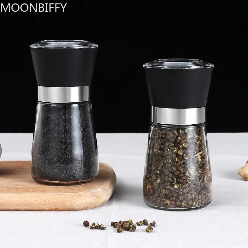 

Stainless Steel Manual Mill Pepper/Salt/Spices Grinder Kitchen Supplies Spices Glass Storage Container Kitchen Gadgets Tools
