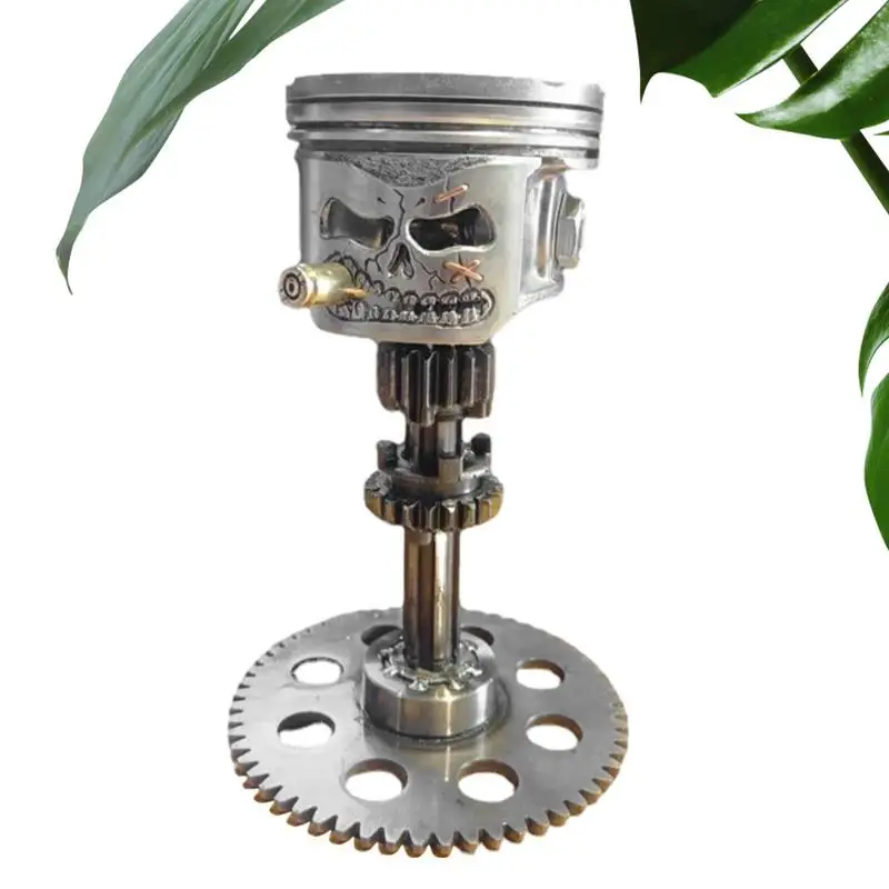 

Skeleton Statue Resin Skull Decor For Home Skull Ornaments Art Figurine Handmade Piston Man Head Statue Office Home Table Desk