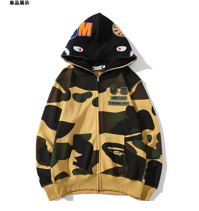 

Hoodie High Quality Shark Hoodie Jacket 100% Camo Classic Sweater Zip Hoodie Couple Sweater Jacket BAPE Hoodie