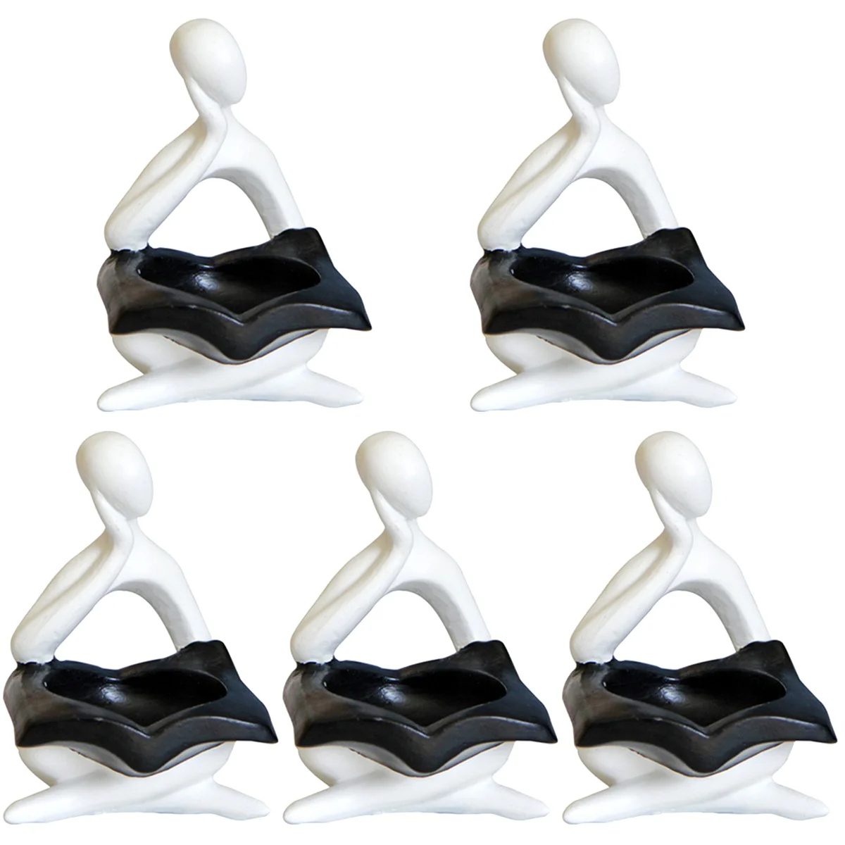 

5x Creative Household Resin Abstract Ornament Vintage Candlestick Holders Modern Candlestick Holders