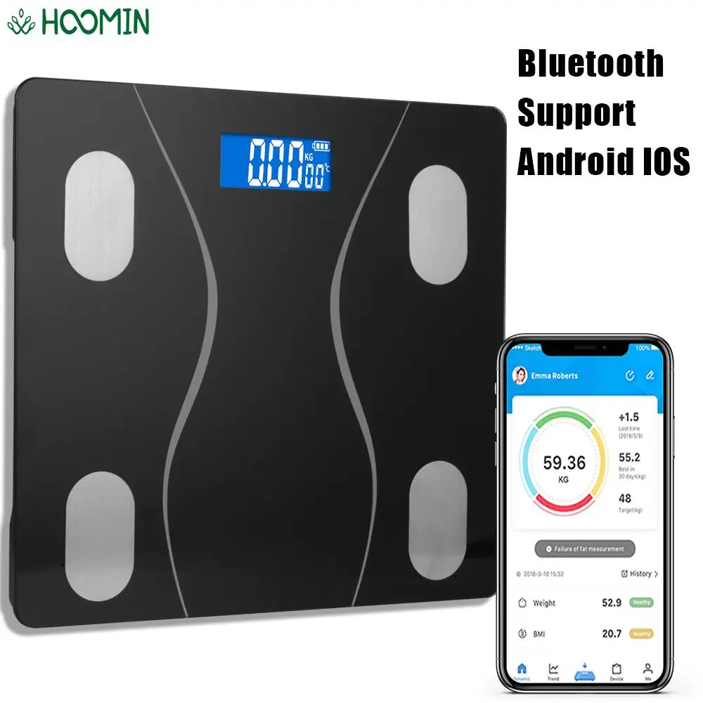 

Digital Bathroom scales BMI Body Composition Analyzer LCD Display Body Fat Scale Bluetooth App Electronic Balance weighing Scale